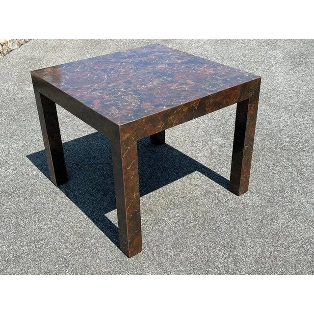 Post Modern Laminate Tortoiseshell End Table For Sale In New York - Image 6 of 12