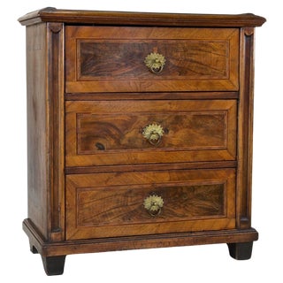 19th Century Biedermeier Nutwood Chest of Drawers with Micro-Inlays, 1850s For Sale