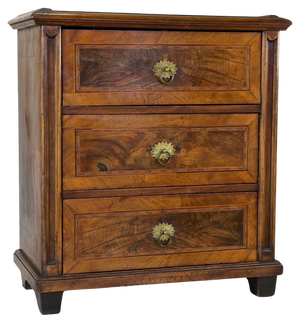 19th Century Biedermeier Nutwood Chest of Drawers with Micro-Inlays, 1850s