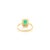 Metal Art Deco Green Emerald and Diamond 14k Gold Ring Size 6 For Sale - Image 7 of 11