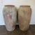 A magnificent and highly atmospheric pair of monumental water jar or olive jar planters, embodying the true soul of Wabi-...