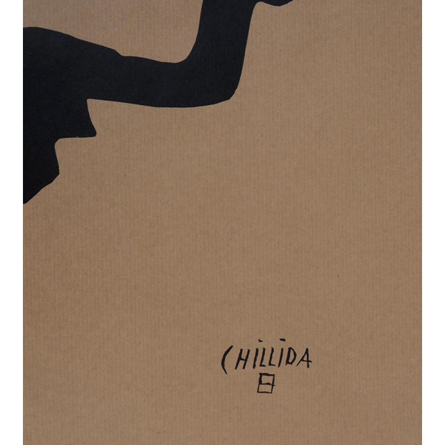 Eduardo CHILLIDA (after) (1924-2002)Black abstractionOffset lithograph in black, on kraft paperSigned in the...