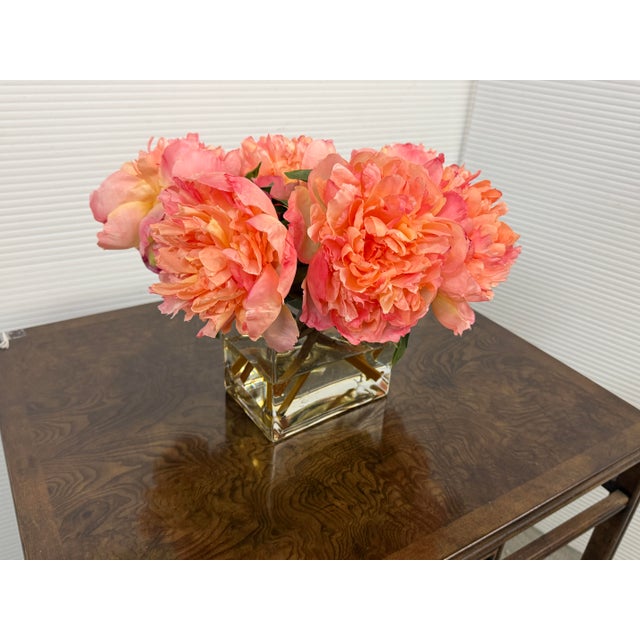 Design Plus Gallery presents Luxury Faux Peonies in Vase by Winward Home. This arrangement has handcrafted, lifelike silk...