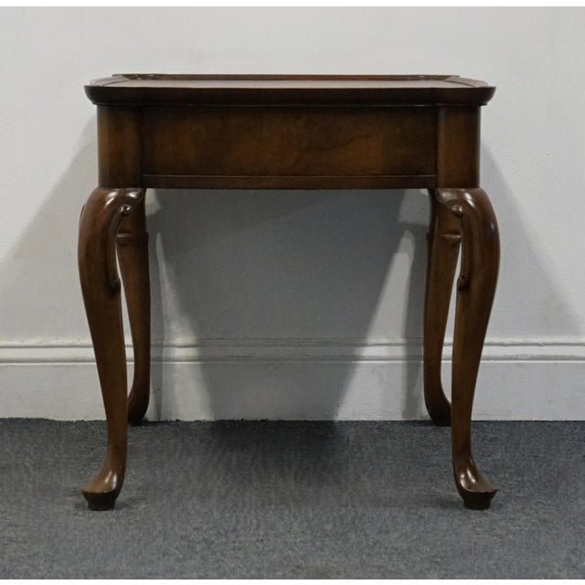 Hekman Furniture Burled Walnut Traditional Style 22" Accent End Table For Sale - Image 11 of 12