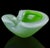 Mid 20th Century Murano Vintage Opalescent Green White Italian Art Glass Decorative Folded Rim Bowl Ashtray For Sale - Image 5 of 6