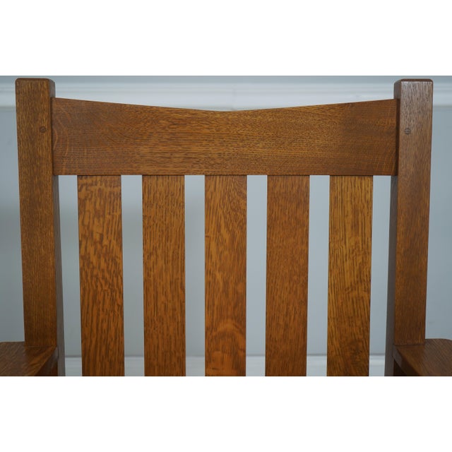1990s Set of 6 Stickley Mission Oak Arts & Crafts Dining Chairs For Sale - Image 5 of 18