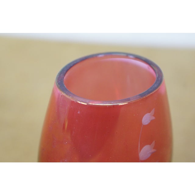 Mid 20th Century Johansfors Swedish Bohemian Cranberry Glass Lily of the Valley Bud Vase For Sale - Image 11 of 12