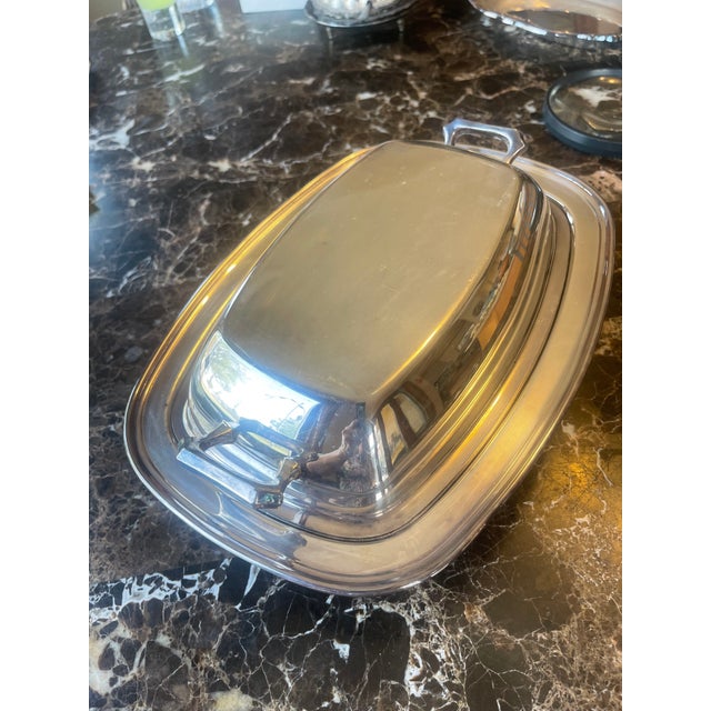 Silver Warming Dish With Cover. Artist Marking (National 'silver copper' 1008)