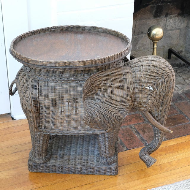 Large wicker elephant table, with original finish. There were several sizes of this table made (ranging from small to...