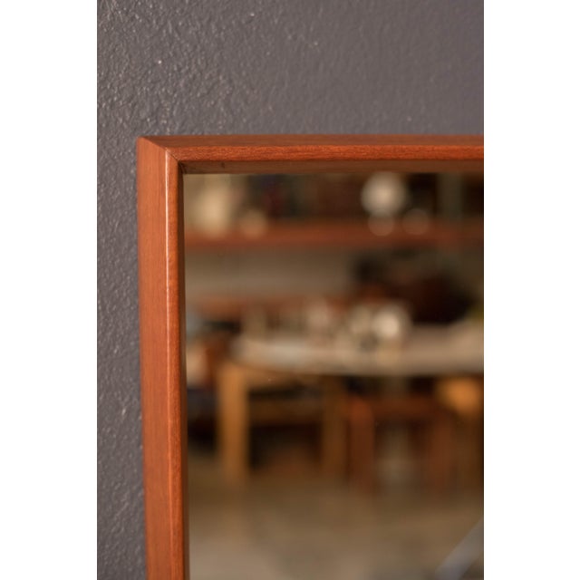 Sculptural Vintage Scandinavian Teak Hanging Wall Mirror For Sale In Monterey, CA - Image 6 of 10