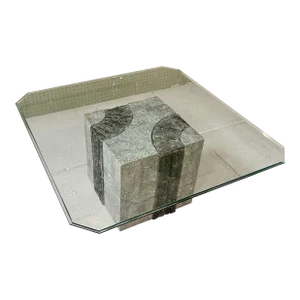 1980s Maitland Smith Tessellated Stone Cube Coffee Table