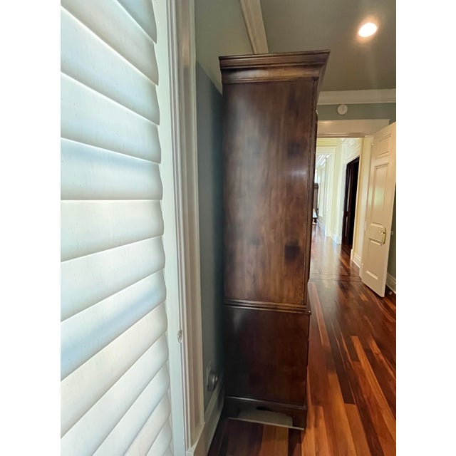 Wood Henredon Double Door Armoire With Drawers For Sale - Image 7 of 9