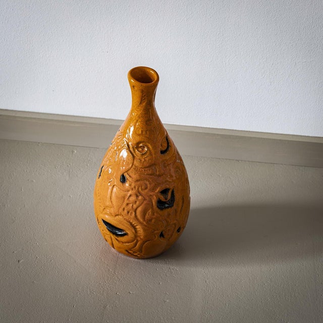 Ceramic Orange Ceramic Vase by Poemu, France 2023 For Sale - Image 7 of 9
