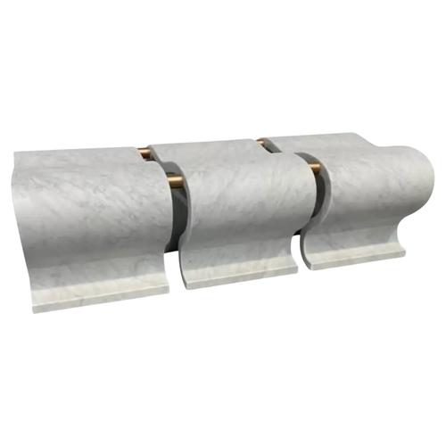 Metal Carrara Marble and Copper Onda Bench by Atelier Terrai For Sale - Image 7 of 7