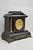 Antique Ansonia Empire Black Enameled Metal Mantel Clock with Bronze Coated Cast Iron Columns, Beveled Glass Door,...