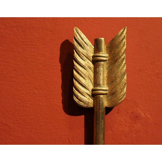 Mid-Century Modern Mid-Century Modern Wall Sconces Arrow and Rams Head Design in the style of Maison Bagues, 1950s, Set of 2 For Sale - Image 3 of 14