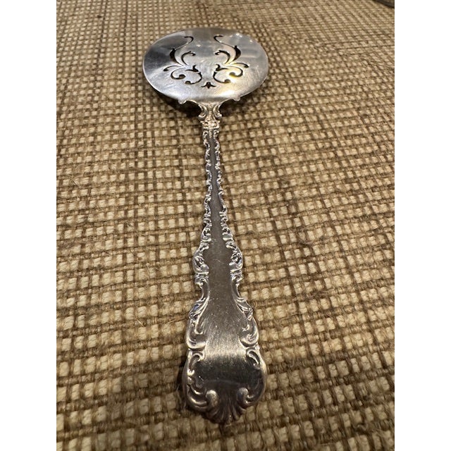 Description: Pierced Egg Server - weighs 2.21 troy ozs. Antique Sterling Silver Pierced Egg Server. Whiting Silver,...