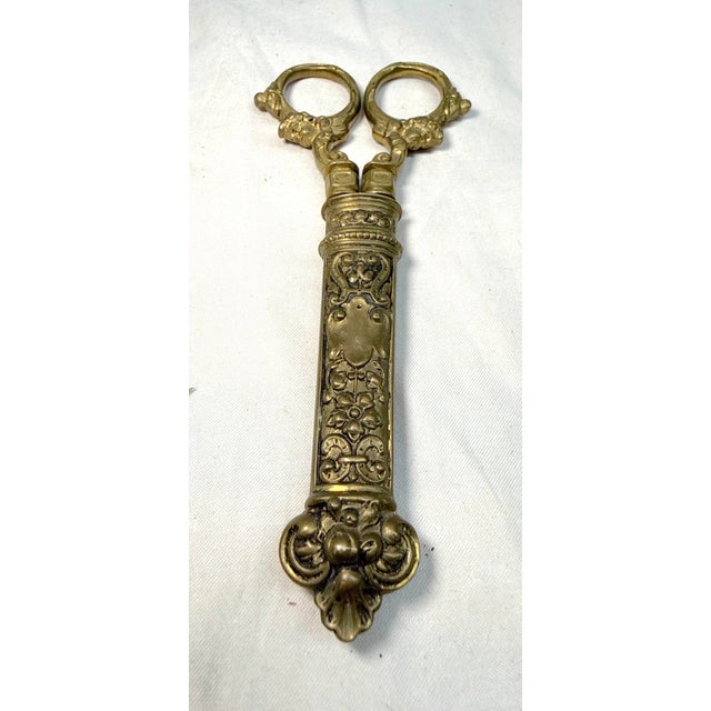 Antique 19th Century Victorian Sewing Scissors Dagger W/ Brass Handles & Sheath For Sale - Image 4 of 11