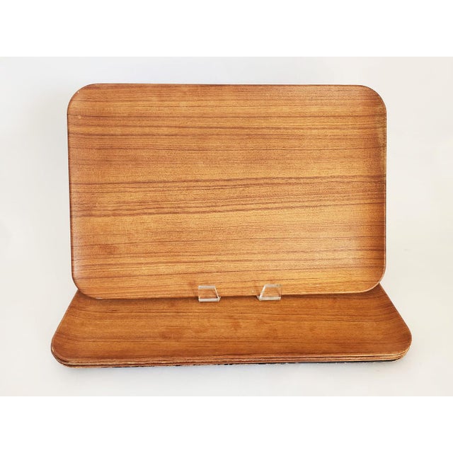 1960s Japanese Bent Teak Wood and Lacquer Trays, Set of 5 For Sale In Miami - Image 6 of 11