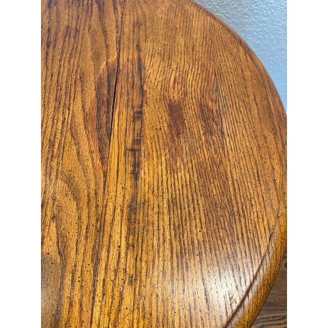 Vintage Riverside Oak Drop-Leaf End Tables With Drawers – Pair For Sale - Image 10 of 12