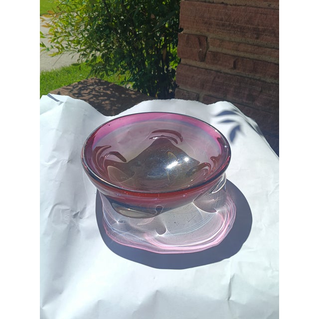 Murano Late 20th Century Murano Attributed Sommerso Glass Catchall – Amethyst, Blue, Black For Sale - Image 4 of 12