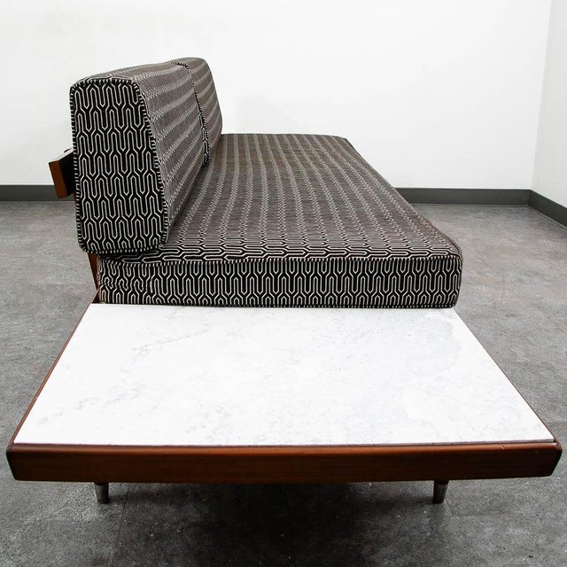 Craft Associates Mid Century Modern Sofa Couch Gondola Adrian Pearsall Daybed Travertine Platform For Sale - Image 4 of 12