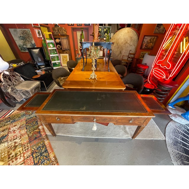 Brown Early 20th Century Louis XVI Leather Topped Writing Desk For Sale - Image 8 of 14