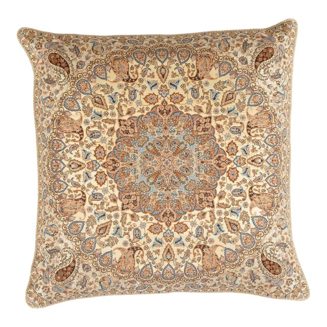 Pasargad DC Silk Termeh Tapestry Pillow For Sale