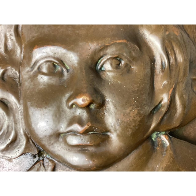 Early 20th Century Bronze Portrait Plaque of a Young Girl For Sale - Image 5 of 8