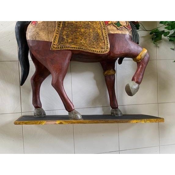 Vintage Hand Carved Wooden Carousel Style Horse For Sale In New York - Image 6 of 9