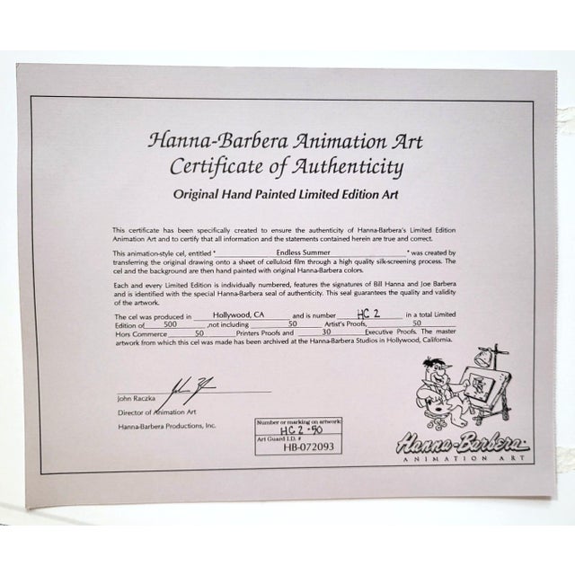 Rare Ap 2/50 Hand Signed Cel "Endless Summer" by Bill Hanna & Joe Barbera For Sale - Image 18 of 18