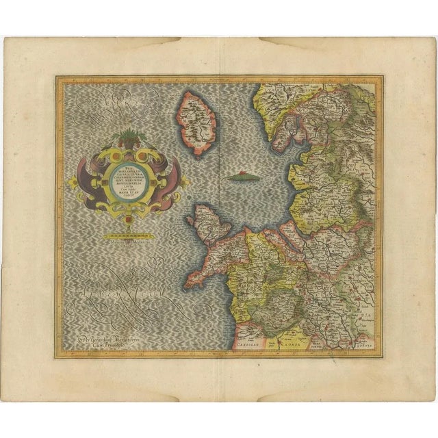 Antique Map of England by Mercator / Hondius, 1600 For Sale - Image 6 of 6