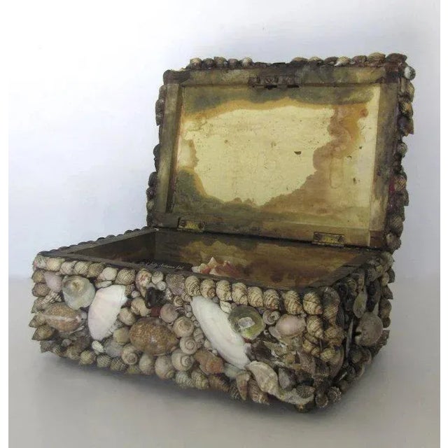 Traditional Mid 19th Century Sailor Made Shell Box, Provenance Captain Pennimann - Whaling Voyage For Sale - Image 3 of 8