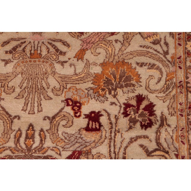 Shabby Chic 1990's Pak-Persian Taupe/Red Wool Rug - 6'2'' X 9'1'' For Sale - Image 4 of 9