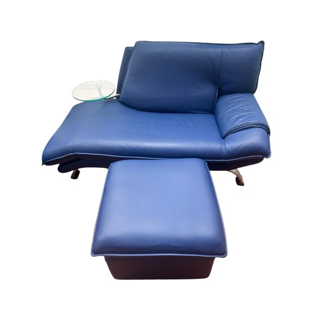 Set of Leather Daybed and Ottoman from Nicoletti, Italy, 1980s For Sale - Image 6 of 6