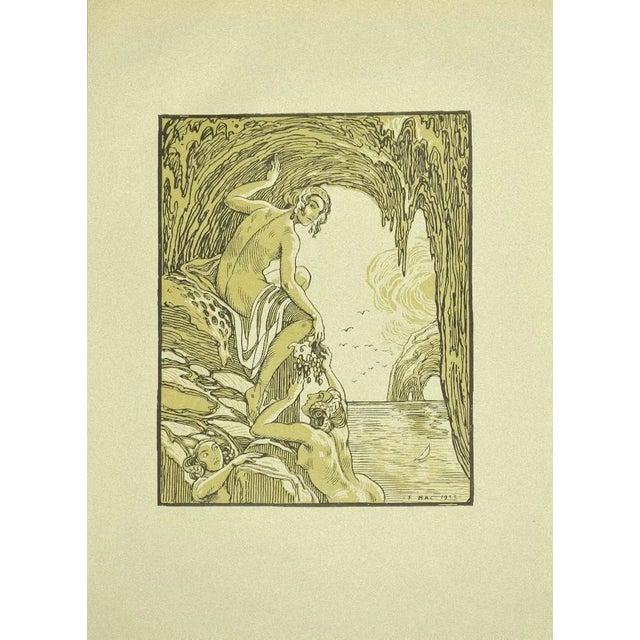 Ferdinand Bac, Bacchus and the Nymphs, Original Lithograph, 1922 For Sale