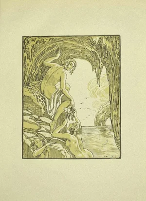 Ferdinand Bac, Bacchus and the Nymphs, Original Lithograph, 1922