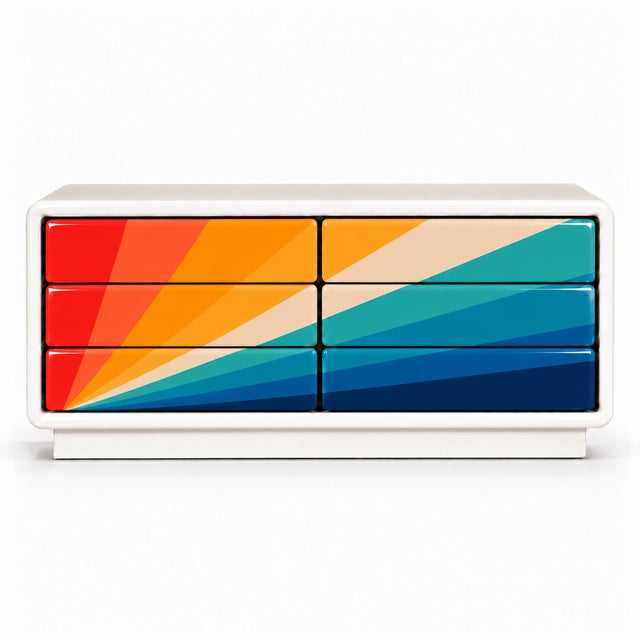 Postmodern Postmodern-Style Dresser With Custom Prism Finish For Sale - Image 3 of 6
