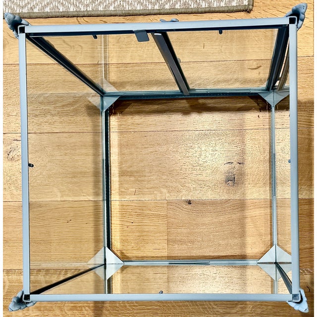 Painted Metal & Glass Terrarium on Stand With Curved Roof For Sale - Image 10 of 13