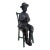 Maitland-Smith Verdigris Bronze Flute Boy Sculpture For Sale
