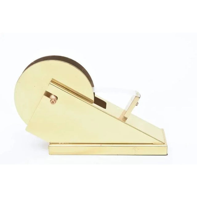 Modern Vintage Modernist Sculptural Brass Tape Dispenser and Tape Holder For Sale - Image 3 of 9