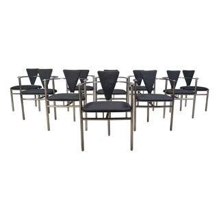 Postmodern Dining Chairs from Belgochrom, 1980s, Set of 10 For Sale