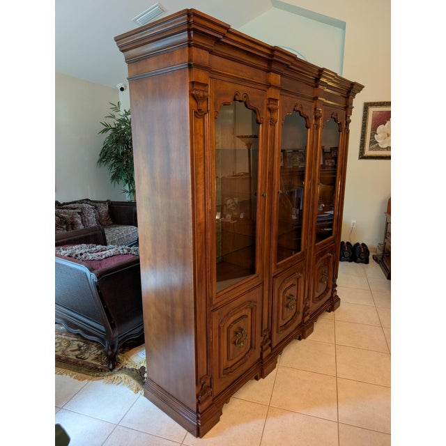 Mediterranean Vintage 1960's John Widdicomb Custom Mediterranean Style China Cabinet For Sale - Image 3 of 12