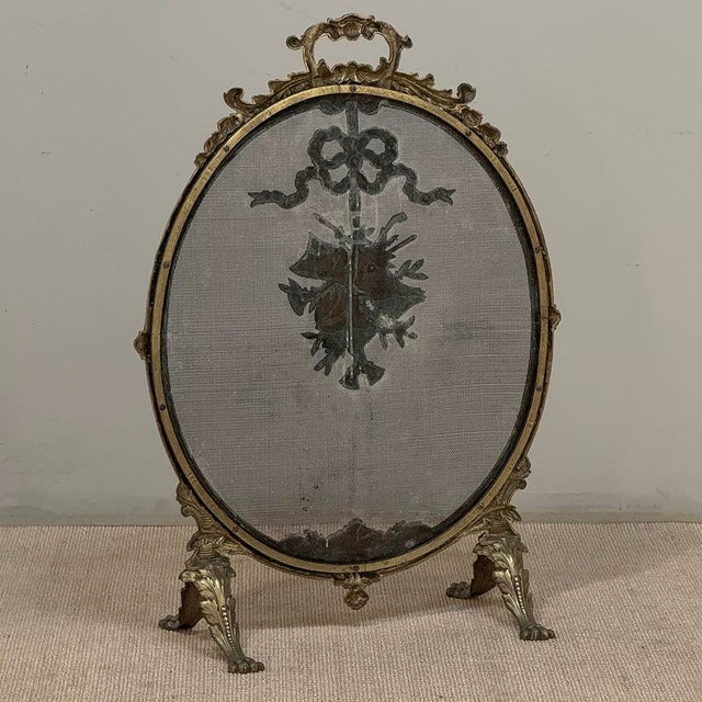 19th Century French Louis XVI Bronze Oval Firescreen For Sale - Image 18 of 18