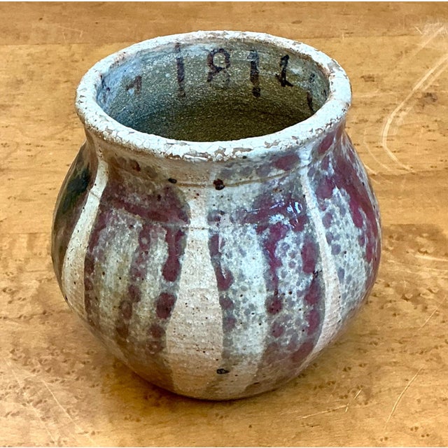Vintage Striped Studio Pottery Vase For Sale - Image 11 of 16