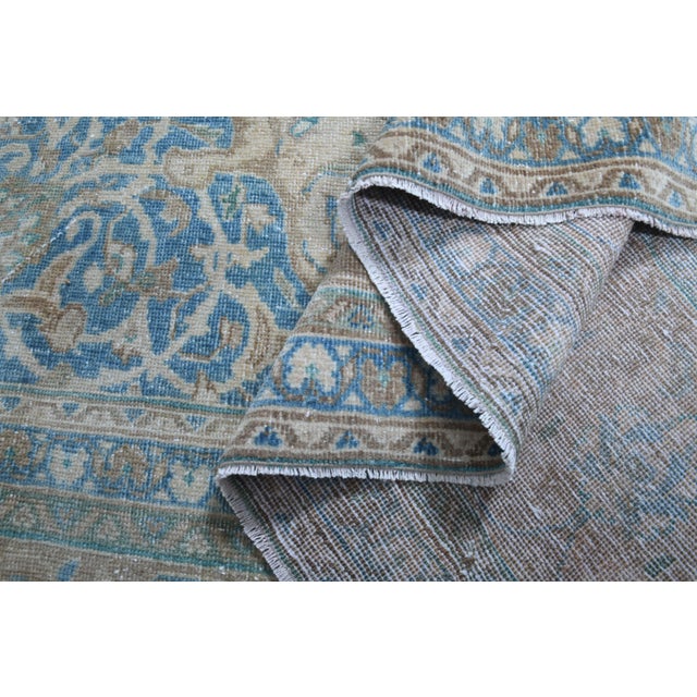 1970s Vintage Persian Handmade Wool Cotton Light Brown Area Rug For Sale - Image 10 of 11