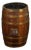 English Victorian 19th Century Oval Barrel with Coat of Arms and Brass Braces For Sale