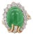 Gia Certified 9 Carat Jadeite Jade Type a and Diamond Halo Ring, Size 7.5 For Sale