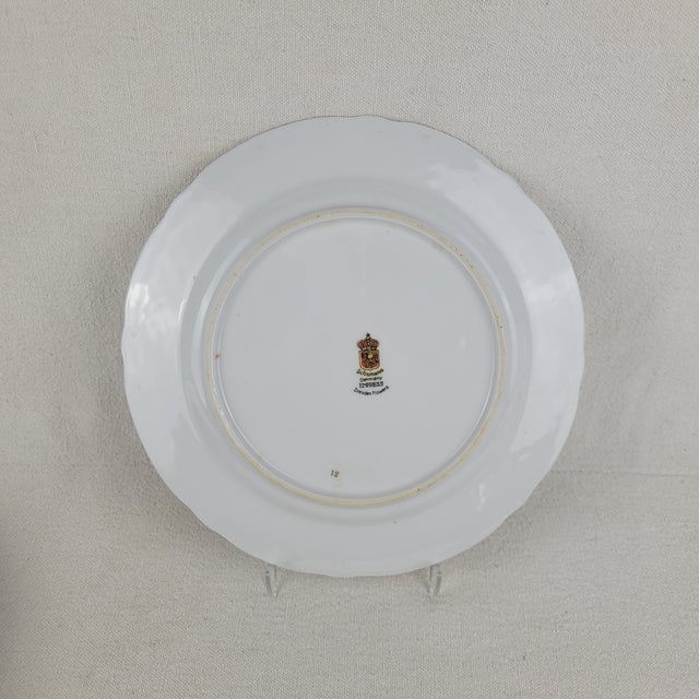 Early 20th Century Schumann Germany Empress Dresden Flowers Porcelain Dinner Plate For Sale - Image 12 of 14