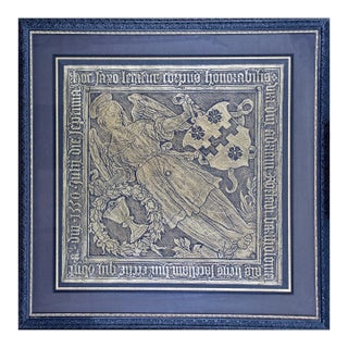 Grote Kerk Church, Breda, Netherlands: Framed Rubbing of 1550 Brass Monument For Sale
